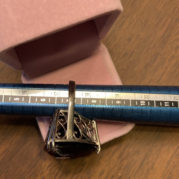 Genuine Trillion Brazilian Smokey Quartz Ring 55 cts. Size 7 - Picture 7 of 11